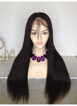 Pre order Full lace wig pre plucked hair line baby hair natural color  bleached knots 100% human hair 8A + quality straight